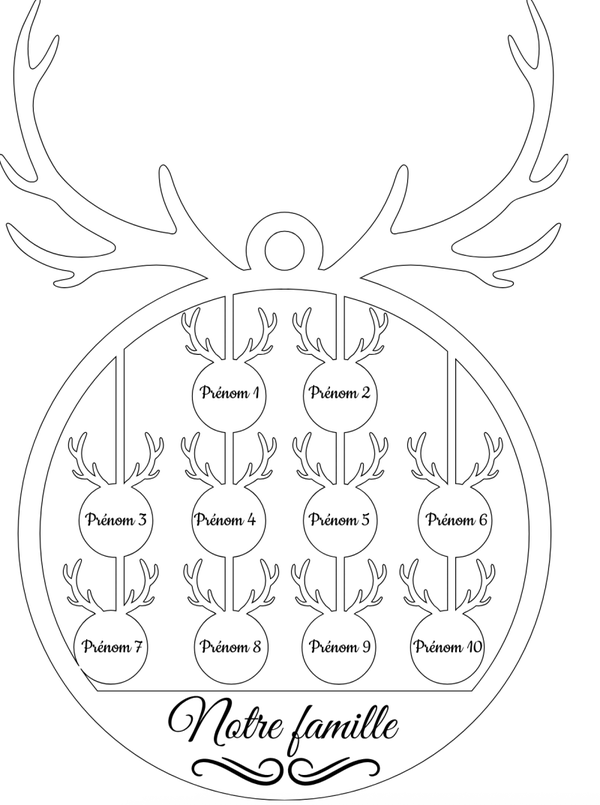Cerf de Noël - la famille à 10 !