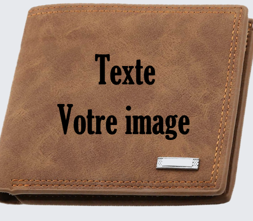 Portefeuille image et texte personnalisé
