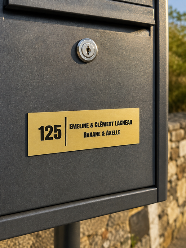 Plaque boîte aux lettres