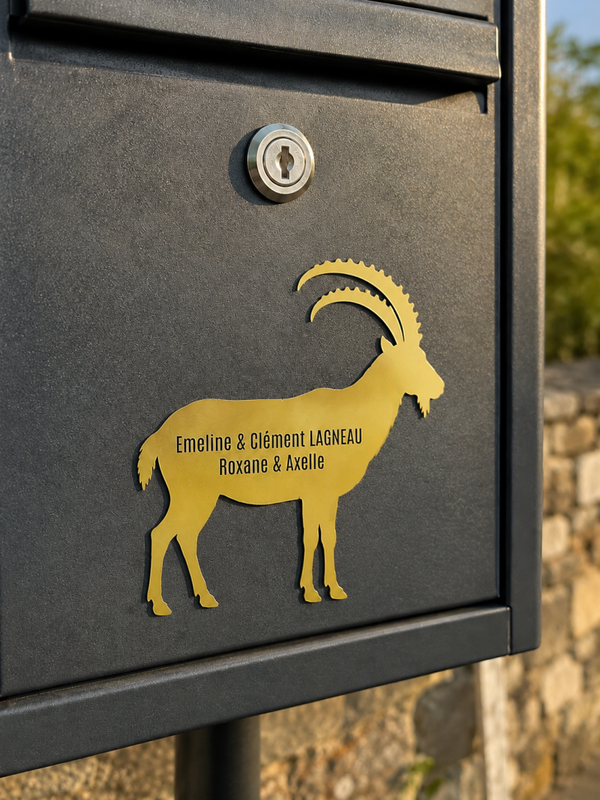 Plaque boîte aux lettres "Bouquetin"