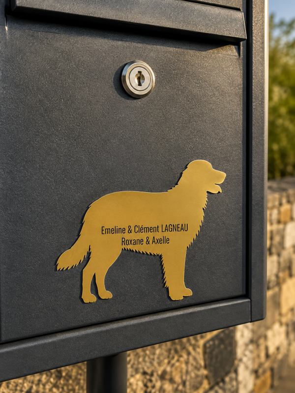 Plaque boîte aux lettres "Chien type golden retreiver"