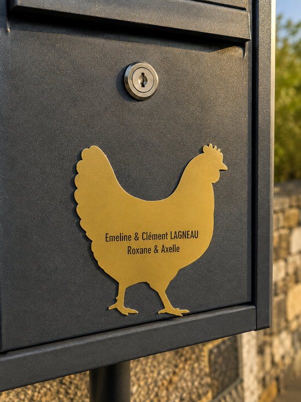 Plaque boîte aux lettres "Poule"