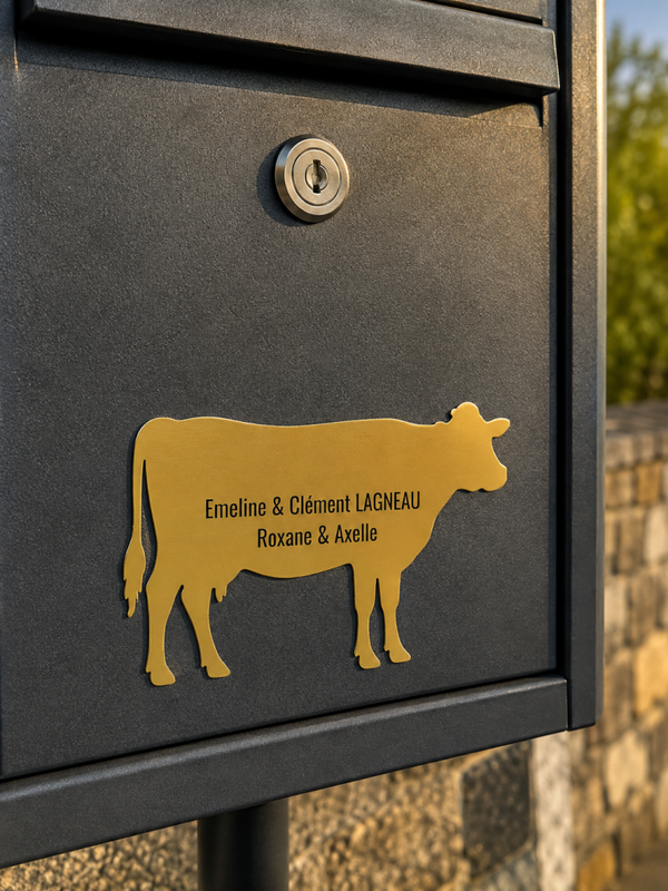 Plaque boîte aux lettres "Vache"