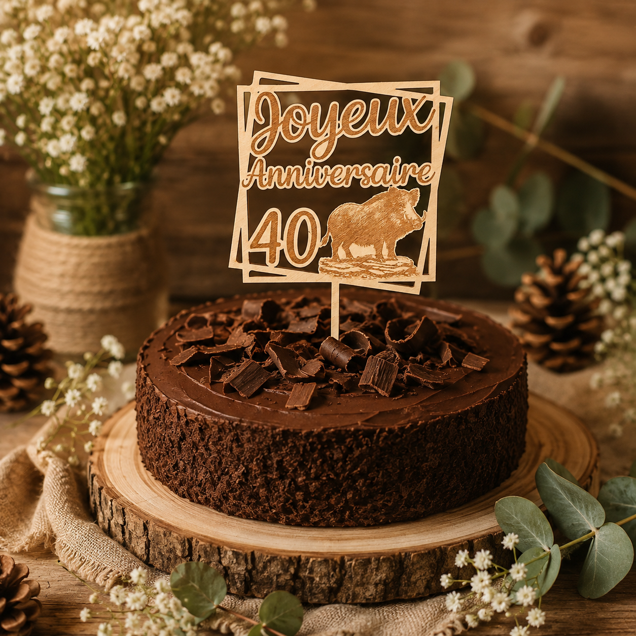 Décoration de gâteau " Sanglier "