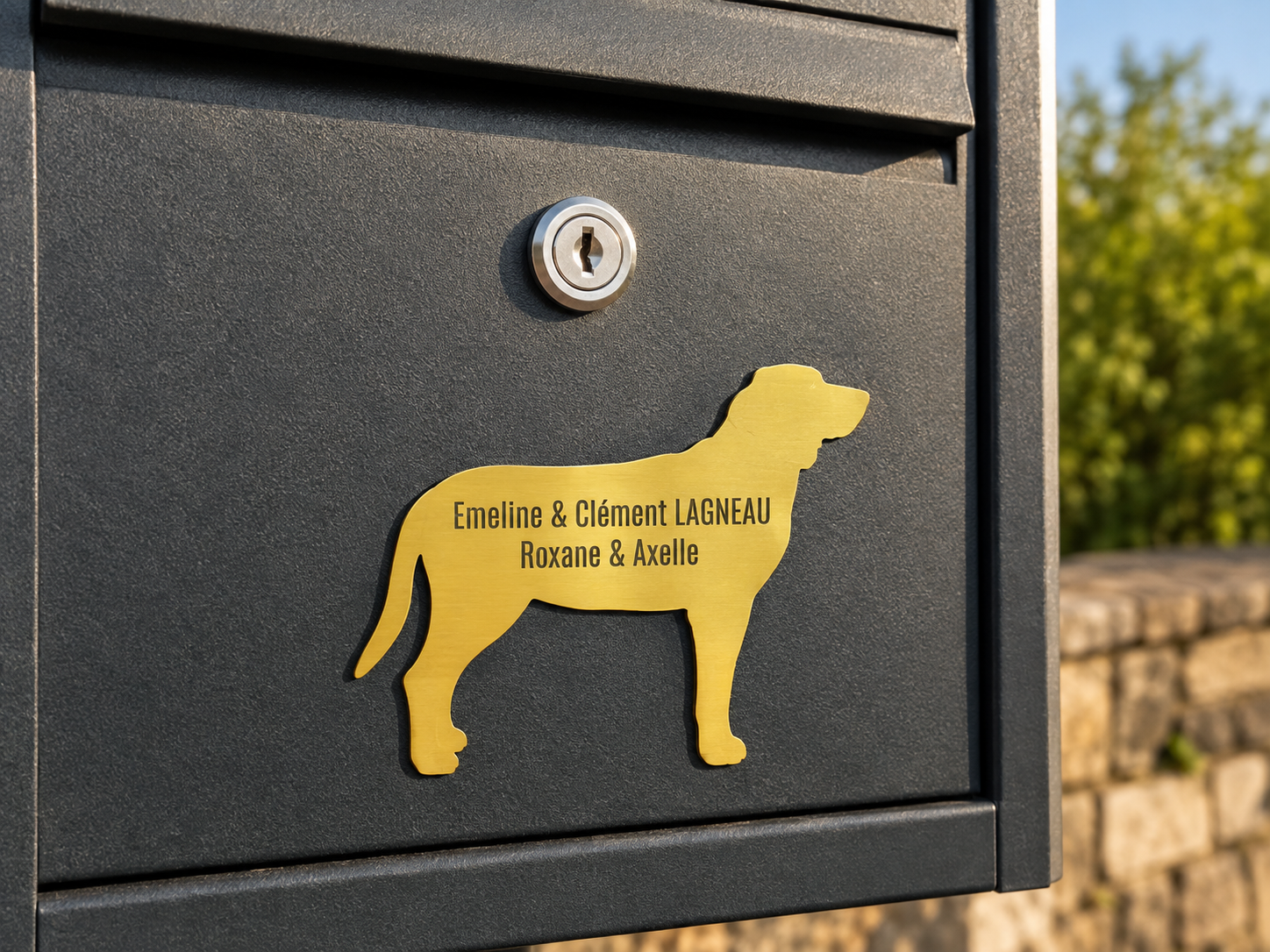 Plaque boîte aux lettres "Chien type Grand Bleu de Gascogne "