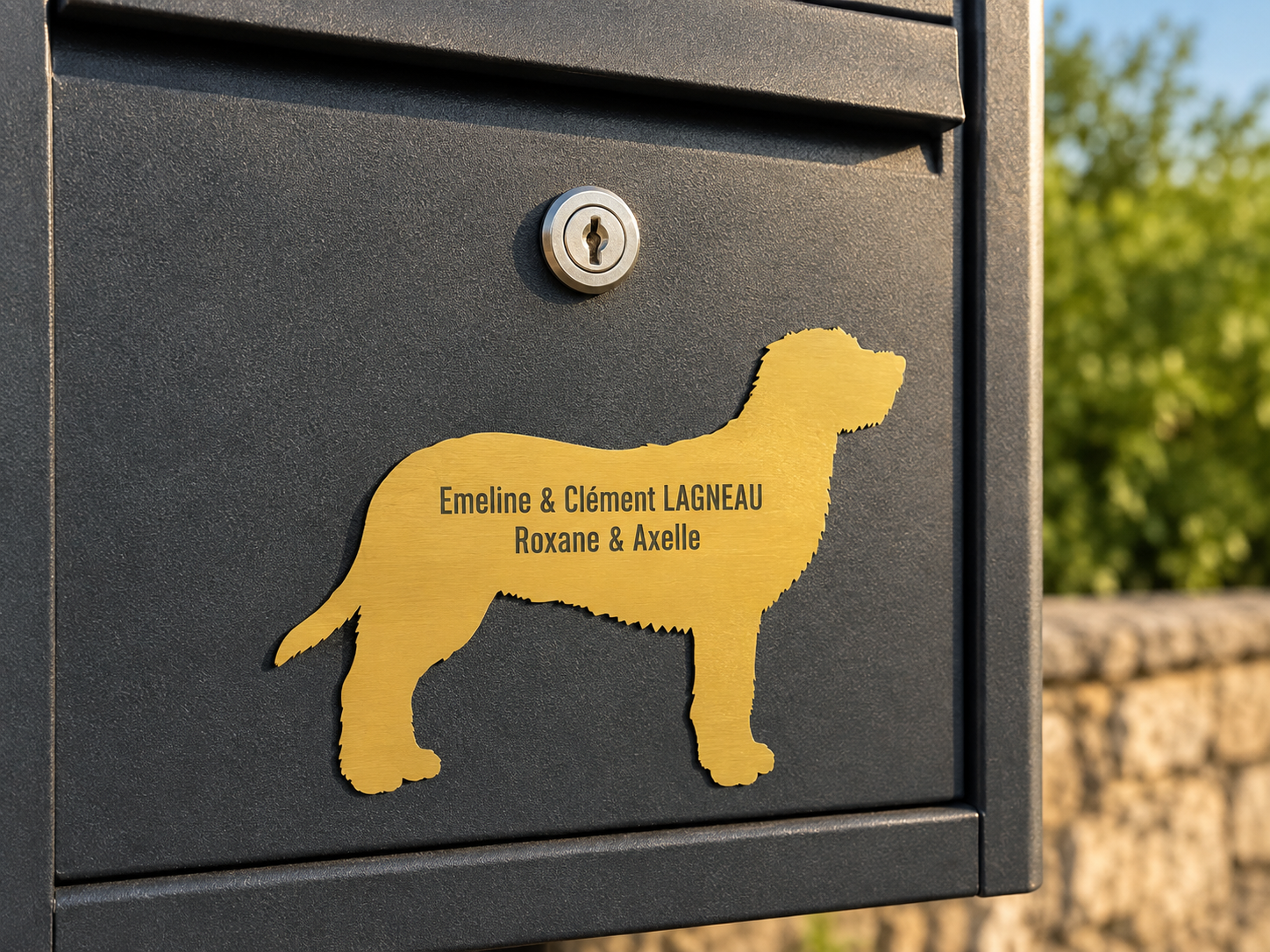 Plaque boîte aux lettres "Chien type Basset Fauve de Bretagne""