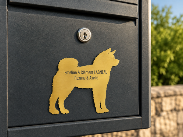 Plaque boîte aux lettres "Chien type Akita"