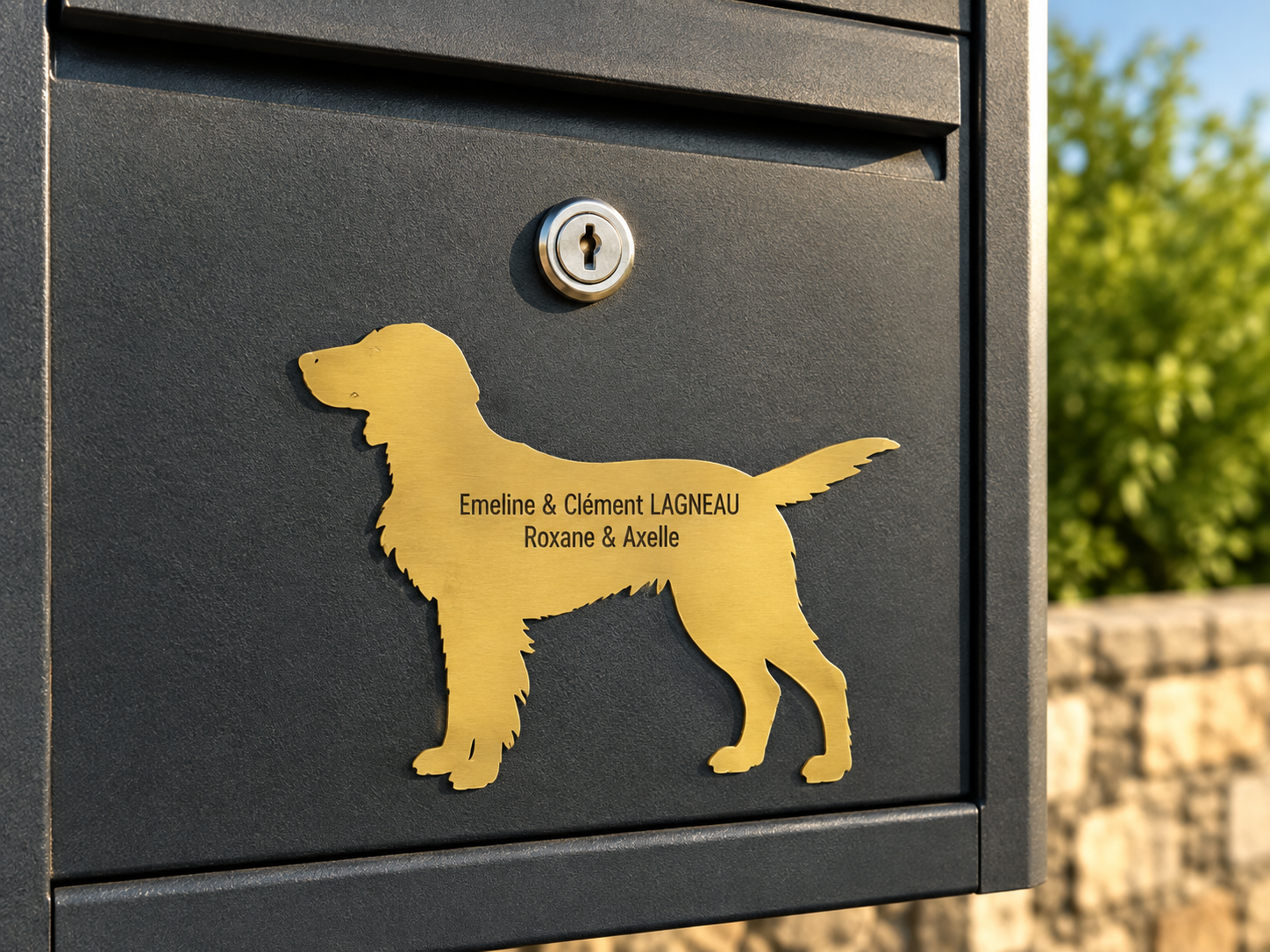 Plaque boîte aux lettres "Chien type épagneul"
