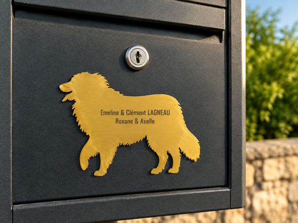 Plaque boîte aux lettres "Chien type Berger Australien"