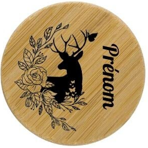 Miroir "Cerf et Rose"