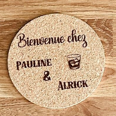 Dessous de verre "Bienvenue" à personnaliser