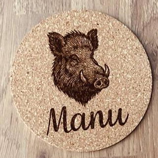 Dessous de verre "Sanglier" à personnaliser
