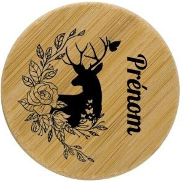 Miroir "Cerf et Rose"