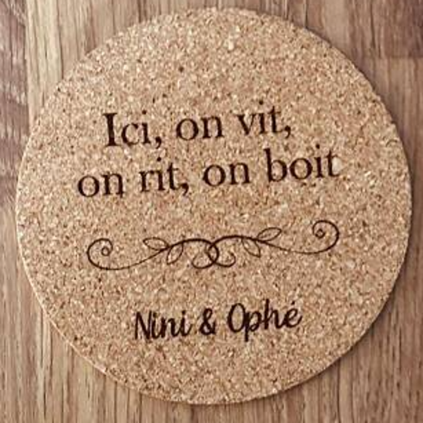 Dessous de verre "Ici" à personnaliser