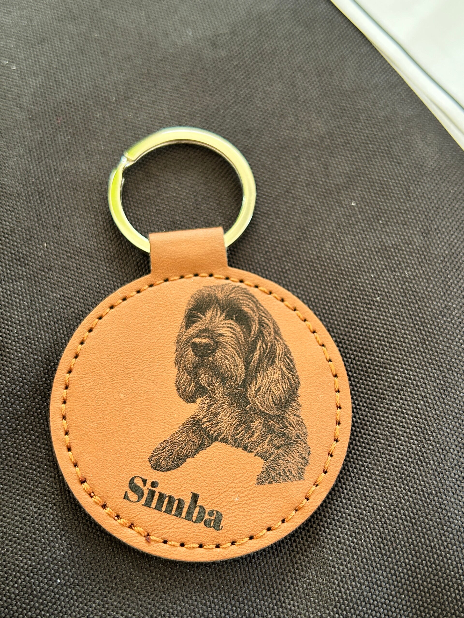 Porte clé simili cuir - Votre photo