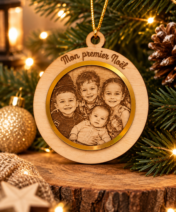 Boule de Noël Collection 2026 - Photo ronde
