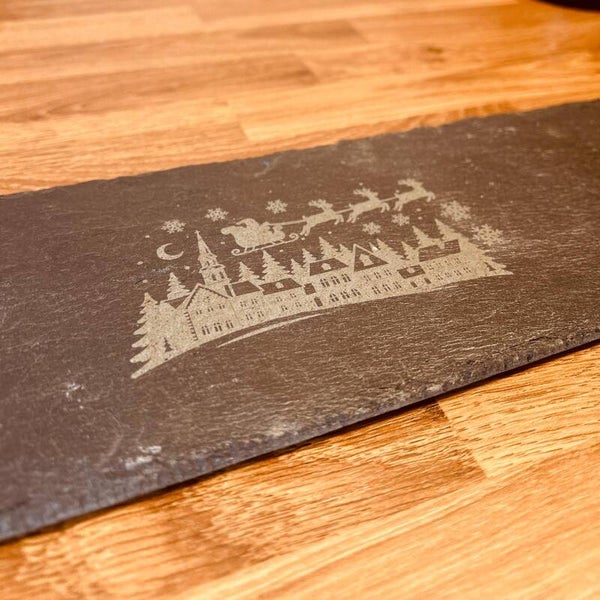 Planche ardoise de Noël - traineau
