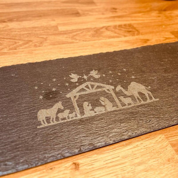 Planche ardoise de Noël- Crèche