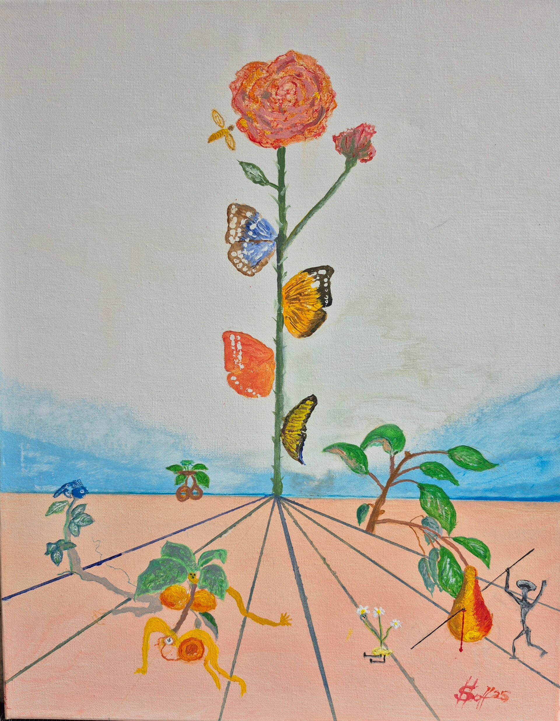 Schmetterlingsrose ala Dali