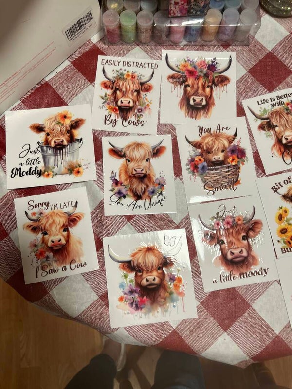 Highland Cow Decals