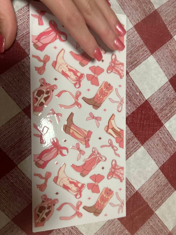 Pink Boots & Bows Decal