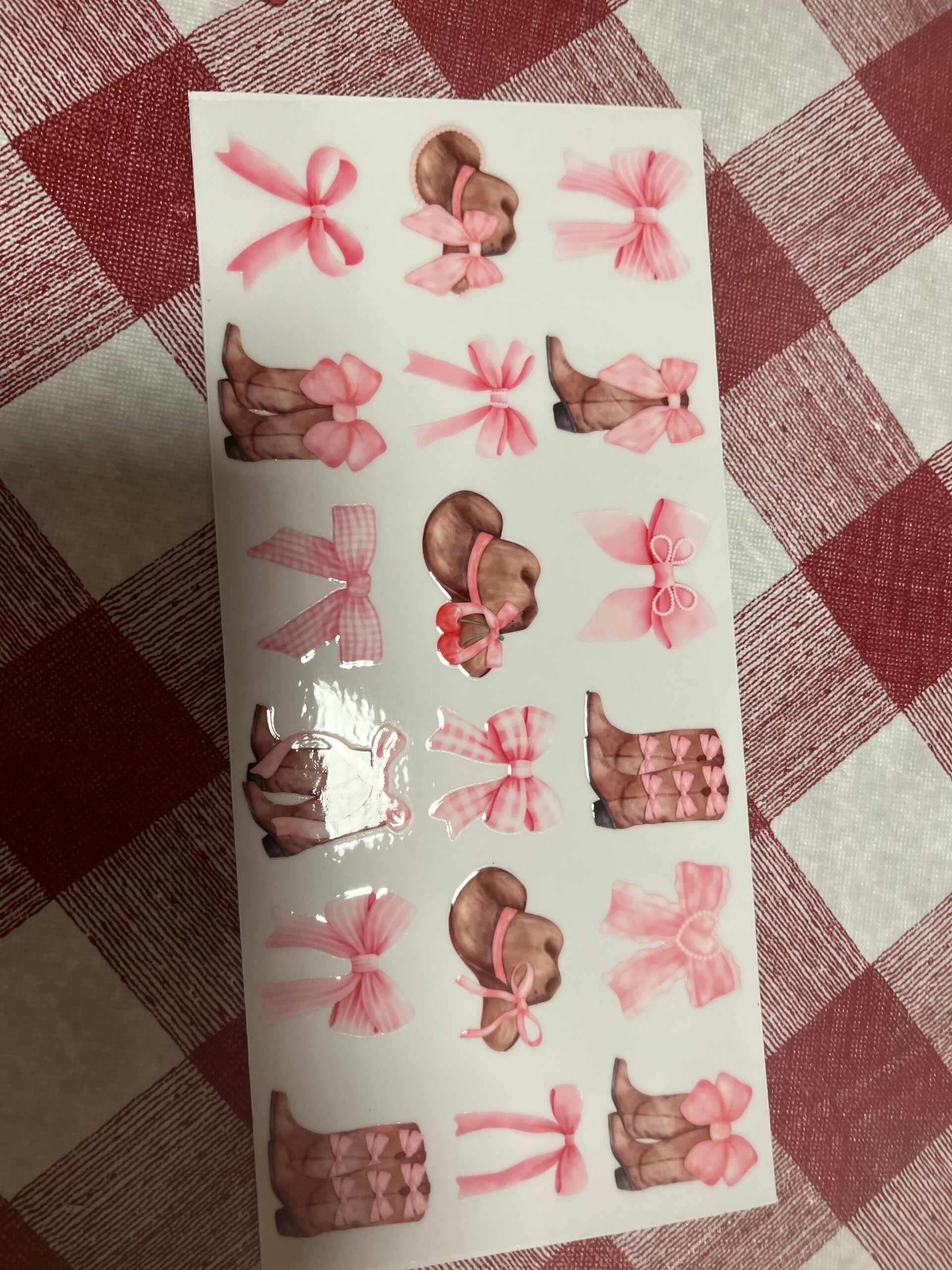 Pink Bows with cowgirl boots & hats