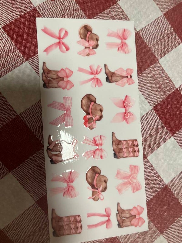 Pink Bows with cowgirl boots & hats