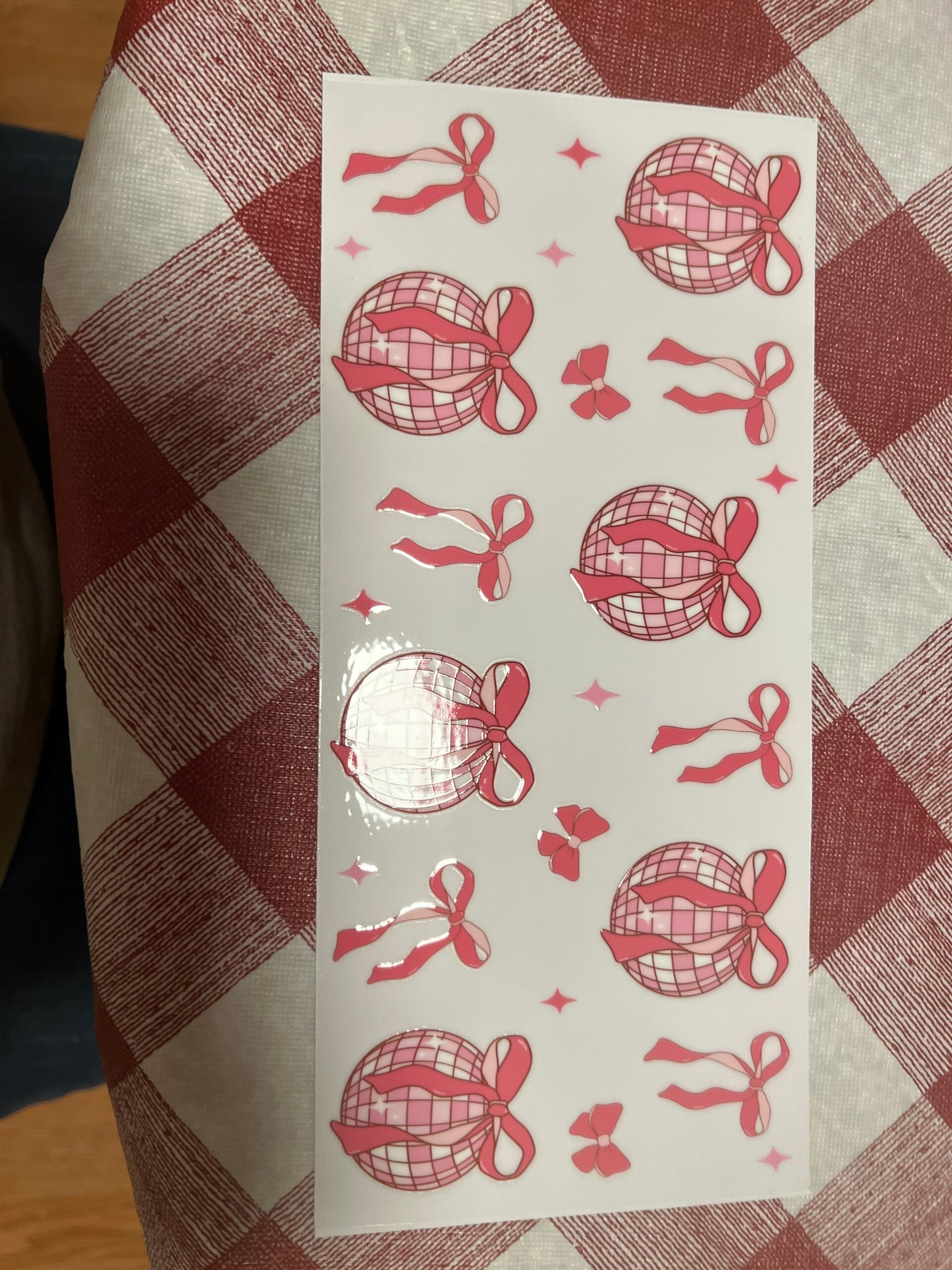 Pink Bows and Disco Ball Decal