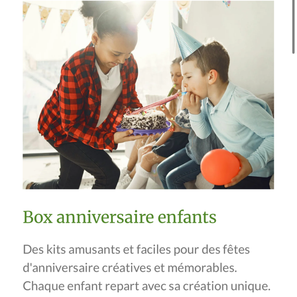 Boîtes  anniv party enfant