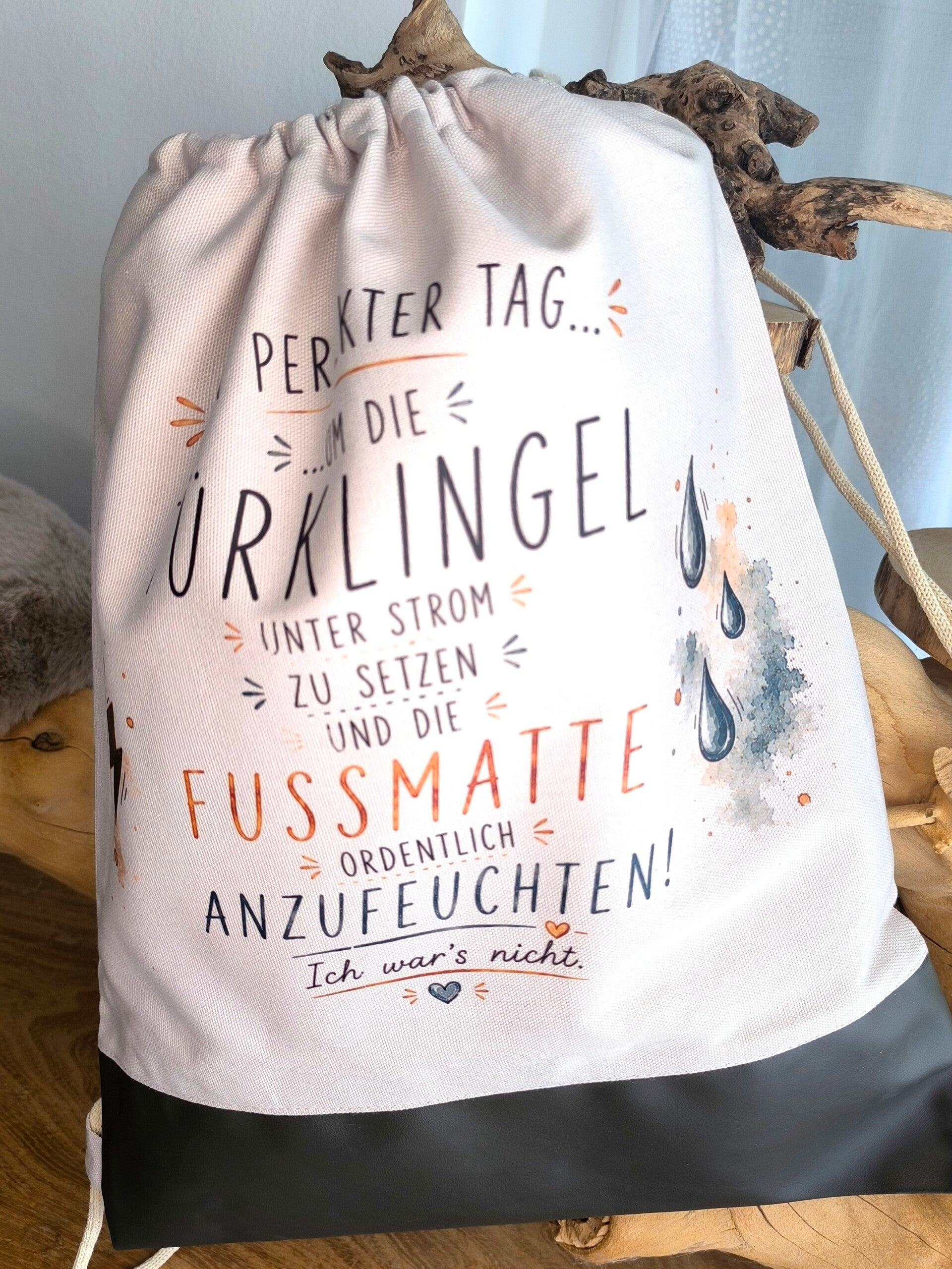 Baumwollbeutel mit PU-Borte