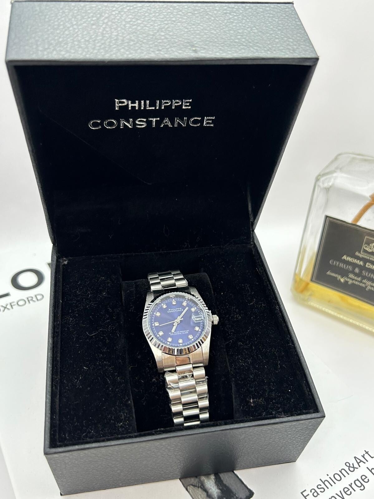 MONTRE PHILIPPE CONSTANCE ARGENTÉ FOND BLEU