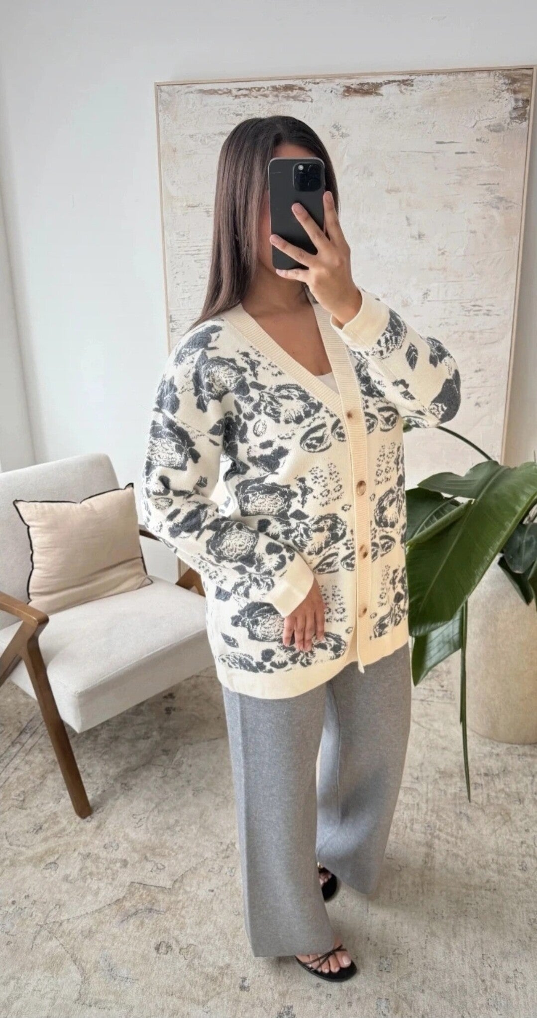 ENSEMBLE TRICOTÉ CARDIGAN FLOURAL