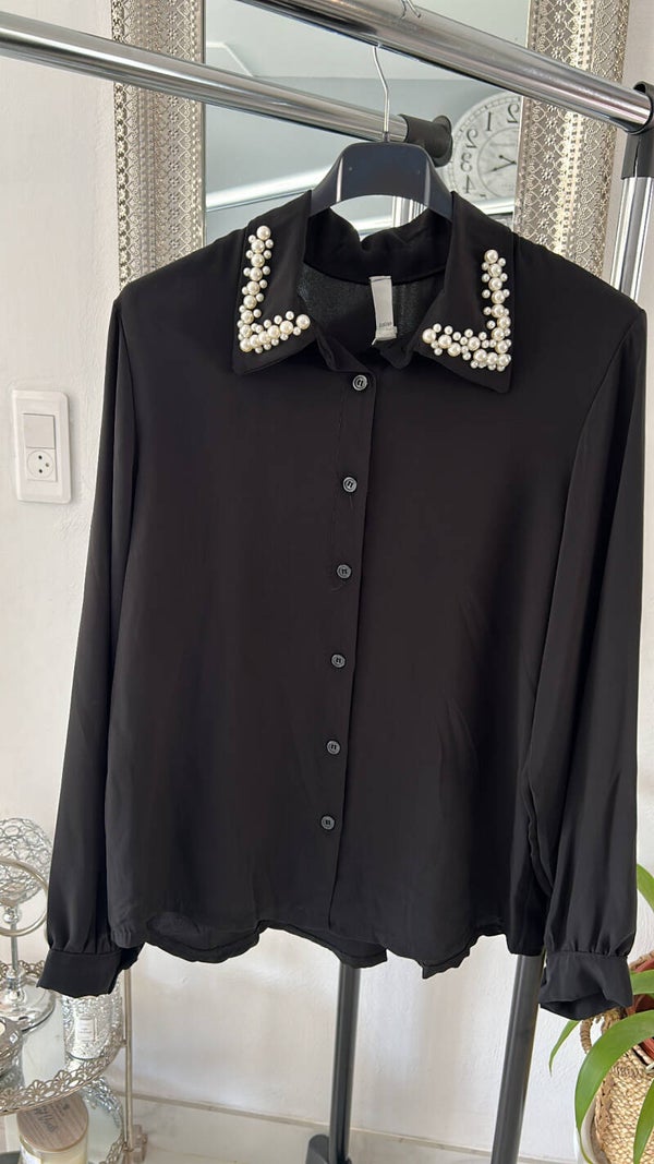 Chemise Satinée avec perles