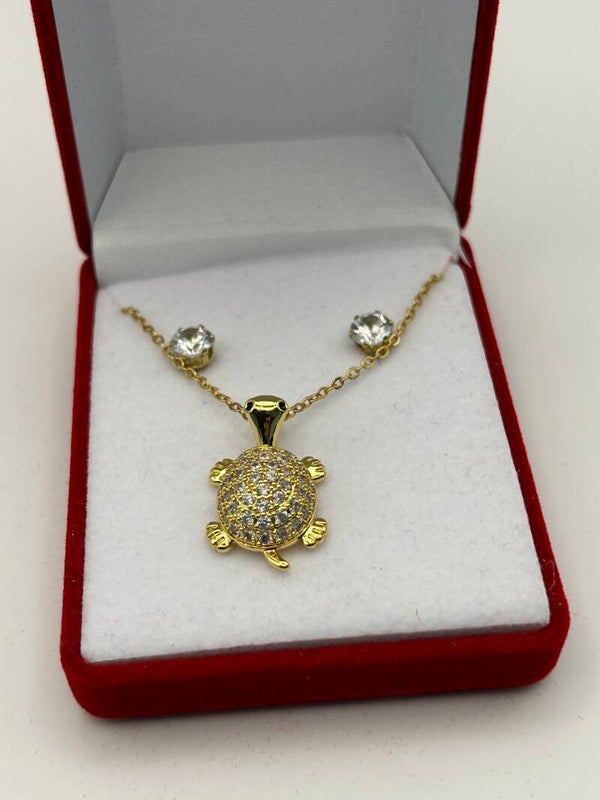 Coffret collier et boucles d'oreilles Tortue