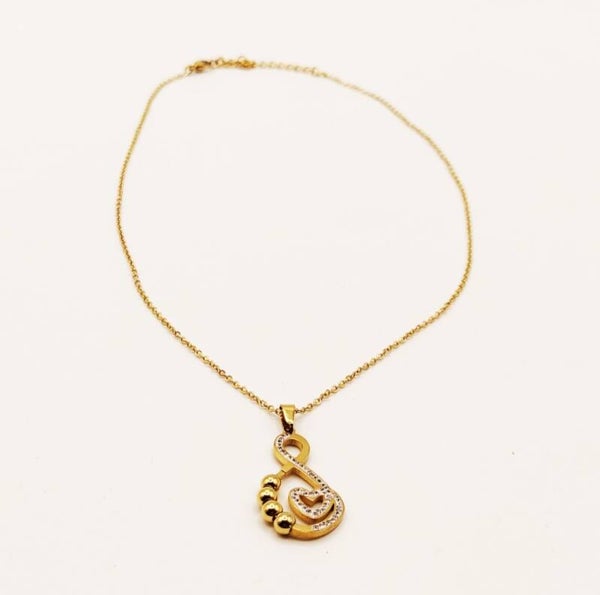 Collier Infinity Coeur et perles Dorées Luxe