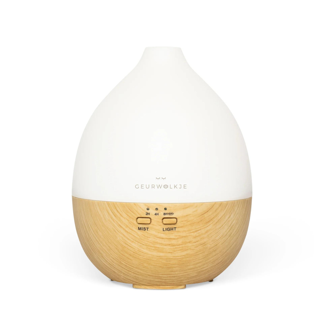 Nimbus 2.0 tevens nachtlampje - Geurwolkje® Diffuser - Licht hout - 200 ml - Adviesprijs €44,95