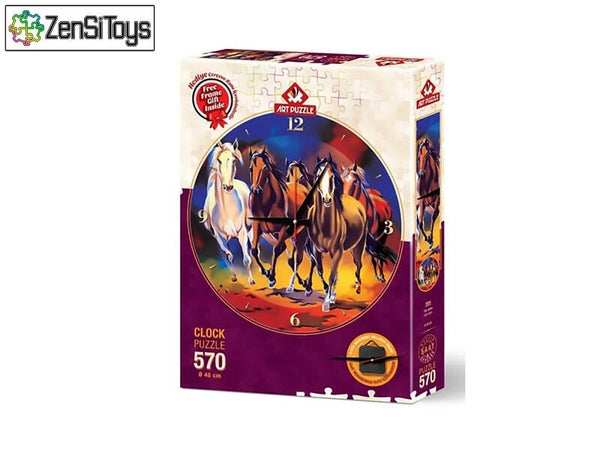 Art Puzzle Puzzelklok Paarden