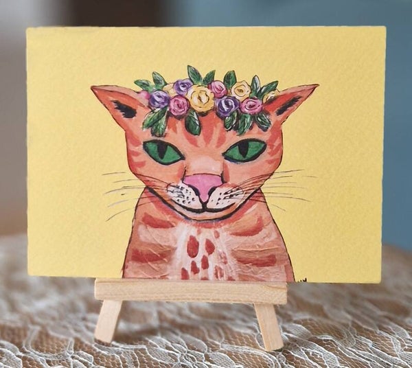 Kat met bloemetjes