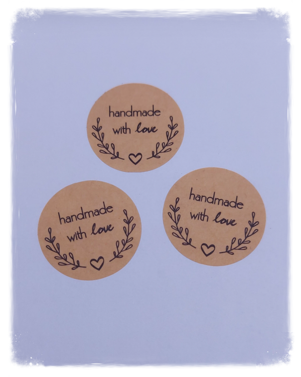 Hand made with love stickers