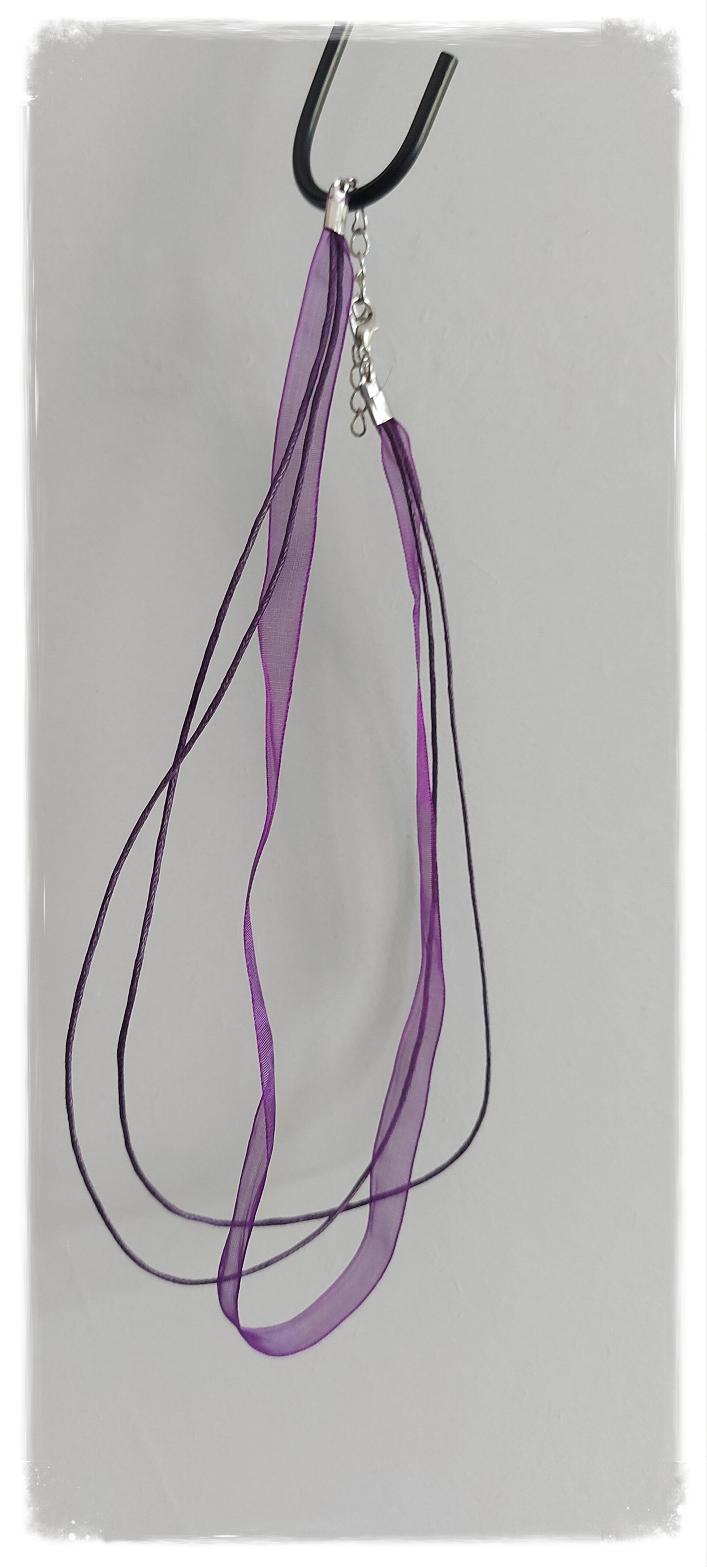 Wax/ organza ketting paars