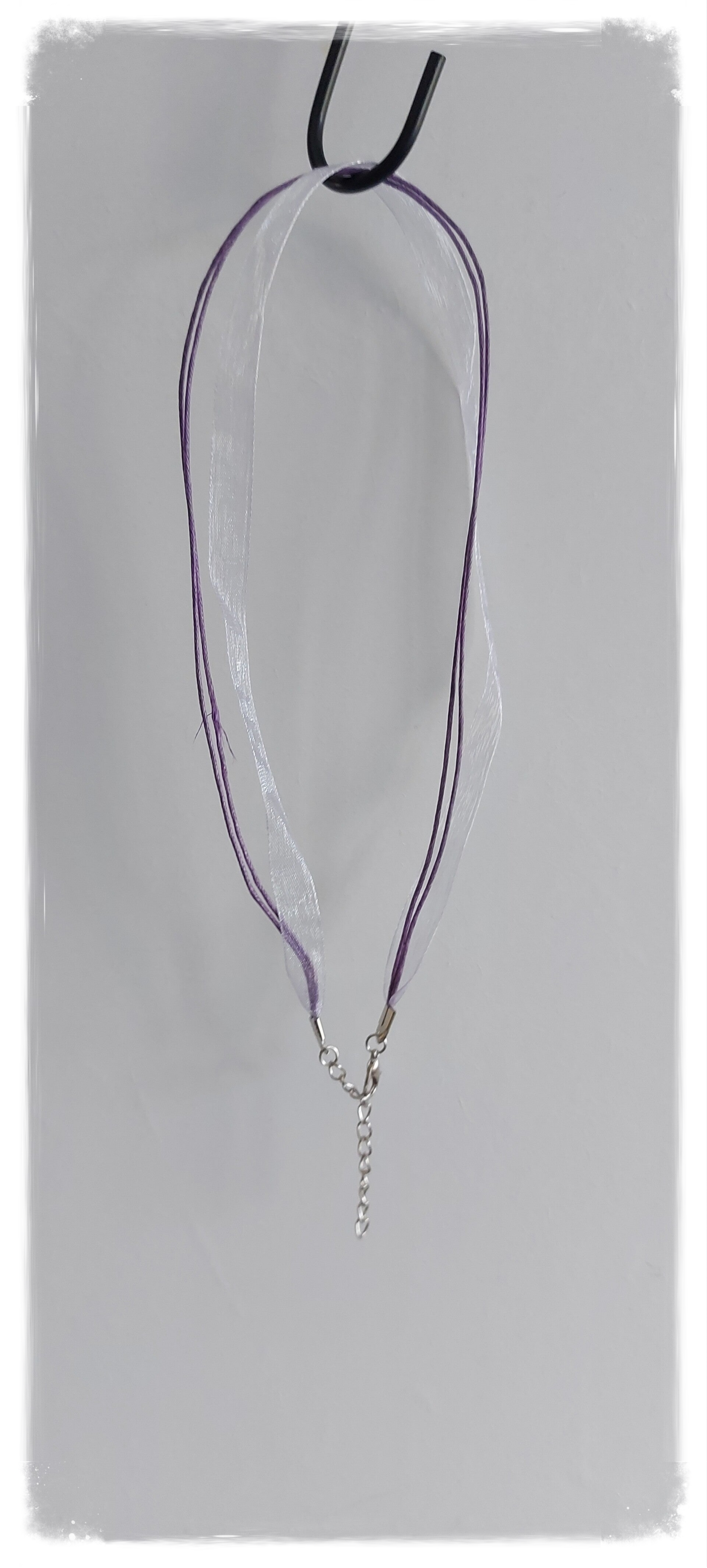 Wax/ organza ketting lila