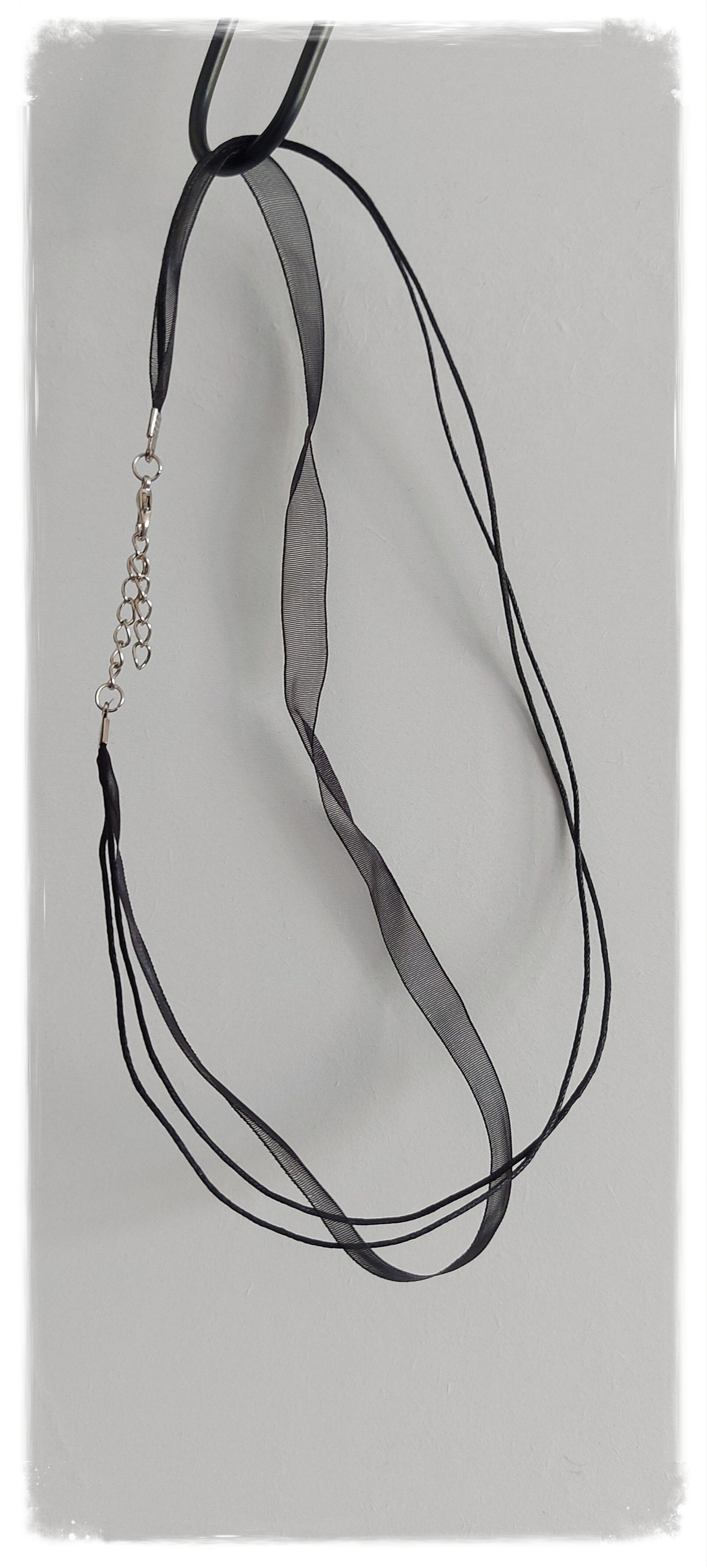 Wax/ organza ketting zwart