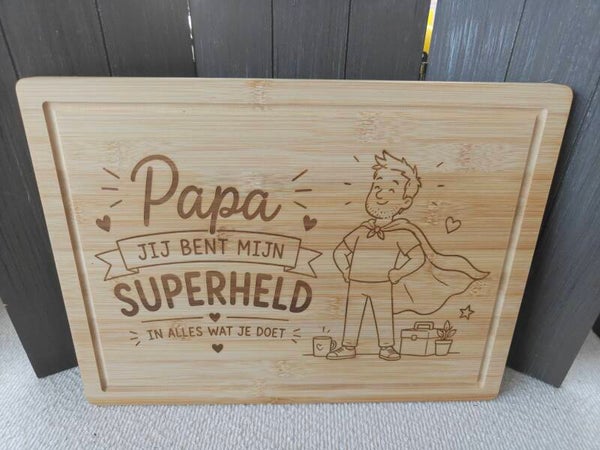 Snijplank papa superheld