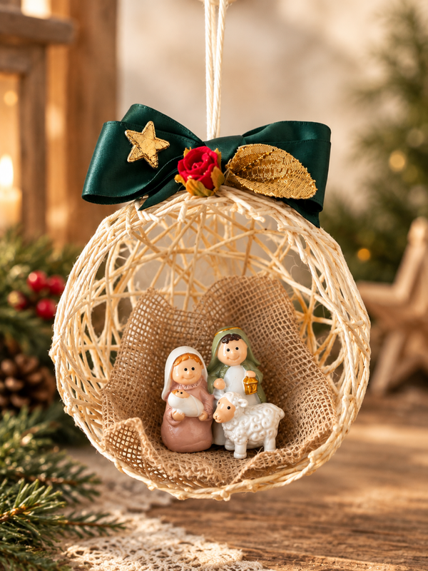 Pallina di Natale con Sacra Famiglia 1