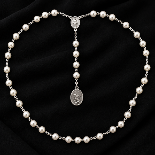 Corona angelica - perline bianco