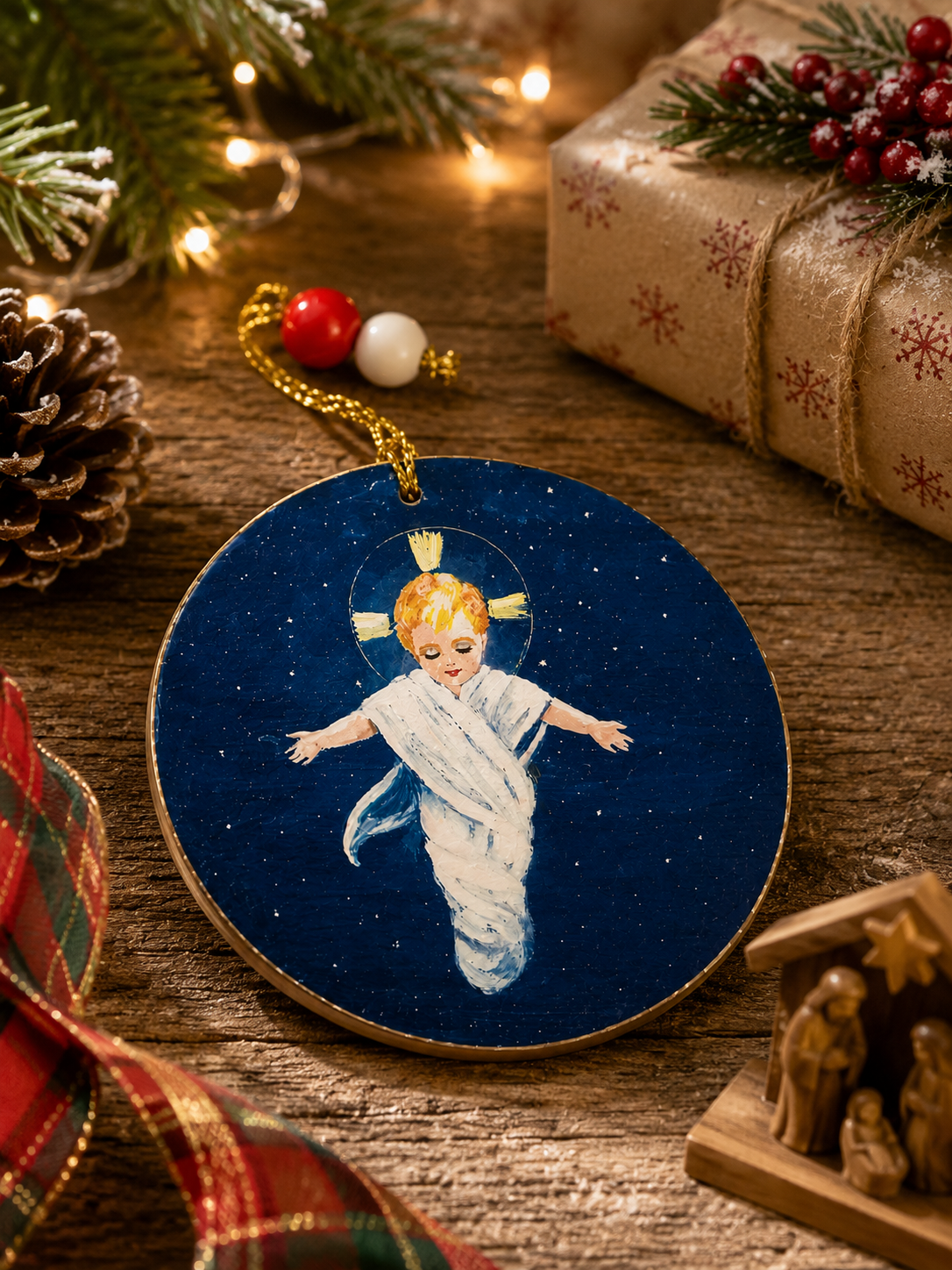 Addobbi per albero di Natale - Gesù Bambino braccia aperte