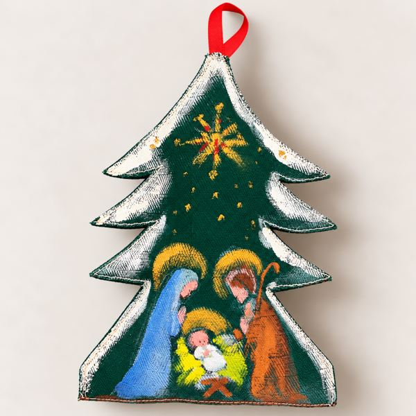Addobbi natallizi dipinti a mano - Sacra Famiglia