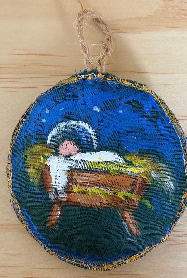 Addobbi natalizi dipinti a mano - tondo- Greppia