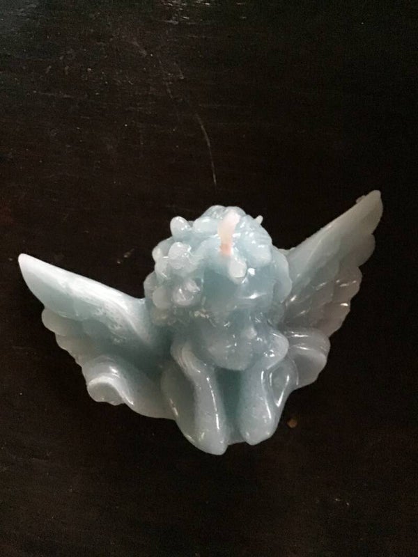 Candela artigianale - Angelo azurro