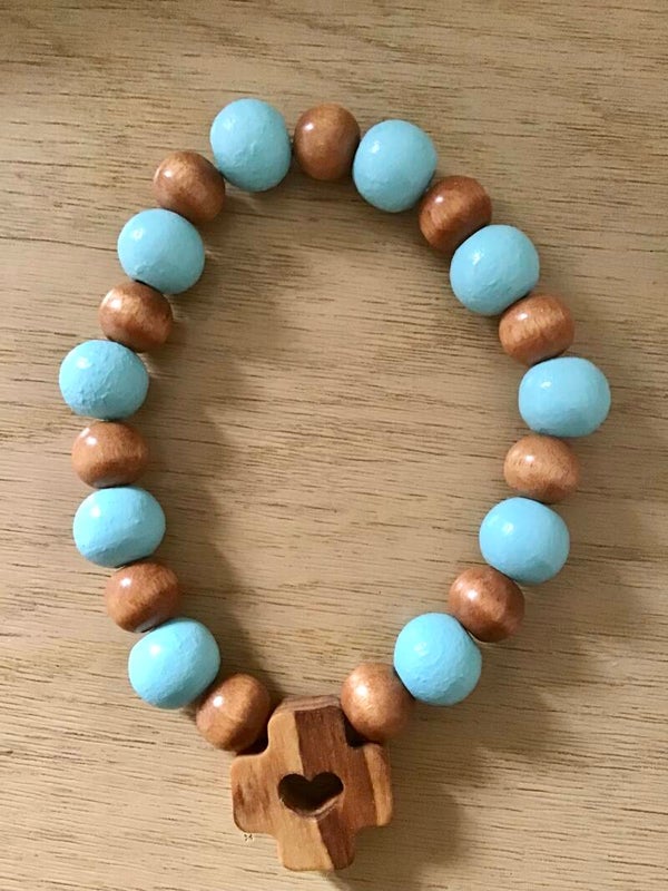 Decina Braccialetto con filo elastico - Azzurro